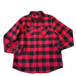 Anti Social Social Club Men's No Expectations Flannel Shirt Black Red Size L